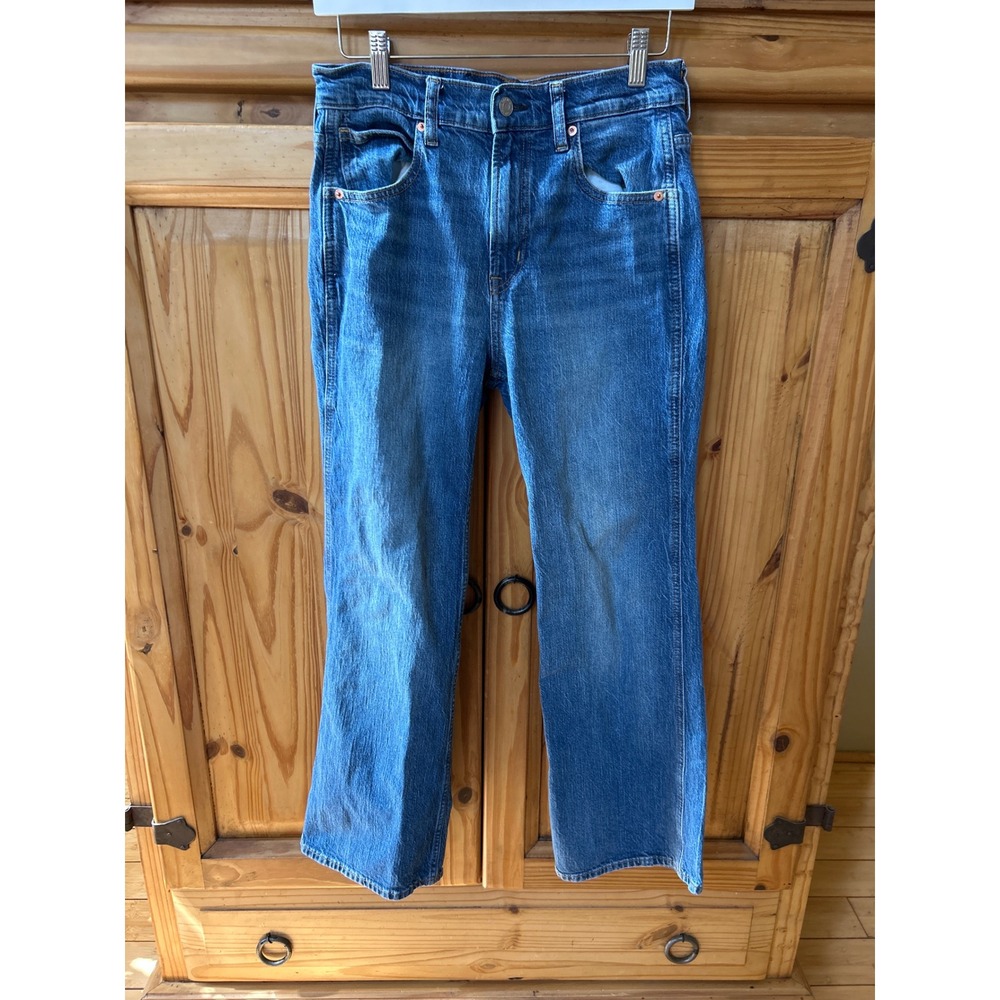 Gap Denim Vintage Flare High Rise Jeans 28 6P Petite Medium Wash Blue 1969